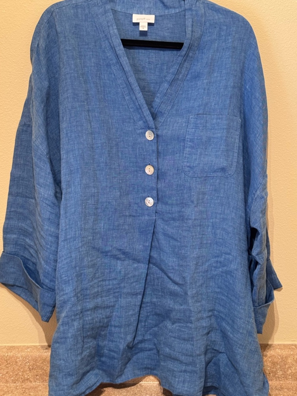 J. Jill - Pure Jill - Linen Button-Front Tunic Women’s Plus Size 3x